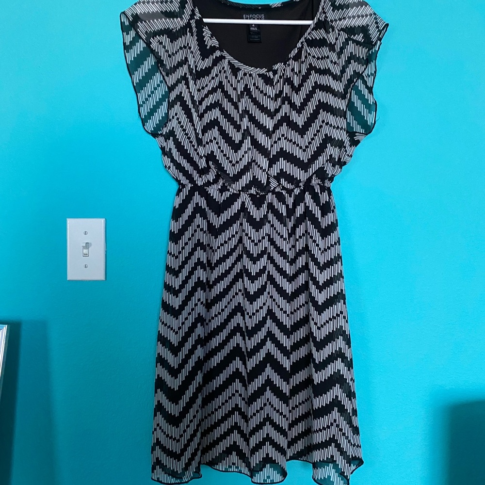 Black and White Zigzag Dress 🦓